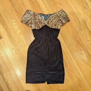 LAST CHANCE - Vintage Scott McClintock black velvet mini dress, small